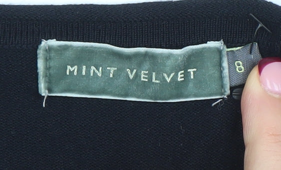 Mint Velvet Women's Black Tunic Style Long Sleeve Blouse Size 8