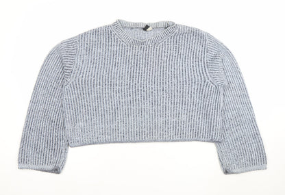Divided Womens Grey Chunky Knit Crew Neck Pullover Jumper XS