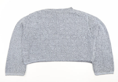 Divided Womens Grey Chunky Knit Crew Neck Pullover Jumper XS
