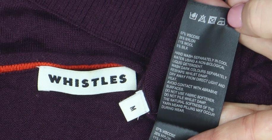 Whistles Women’s Purple Crew Neck Long Sleeve Knit Jumper Size M