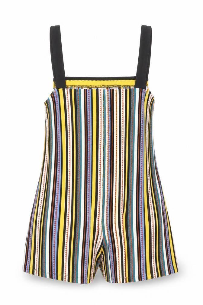 Zara Women Multicoloured Striped Viscose Cotton Playsuit Size M