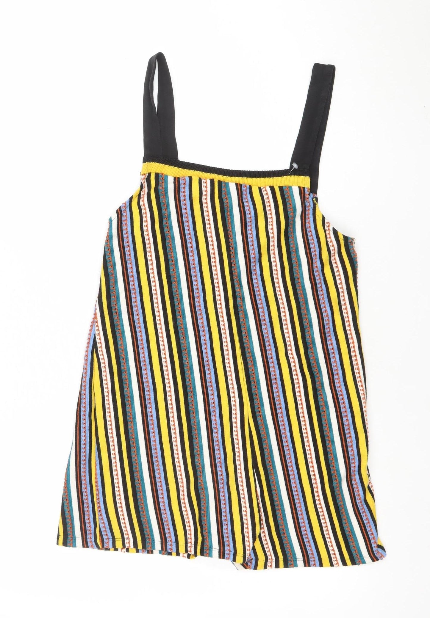 Zara Women Multicoloured Striped Viscose Cotton Playsuit Size M
