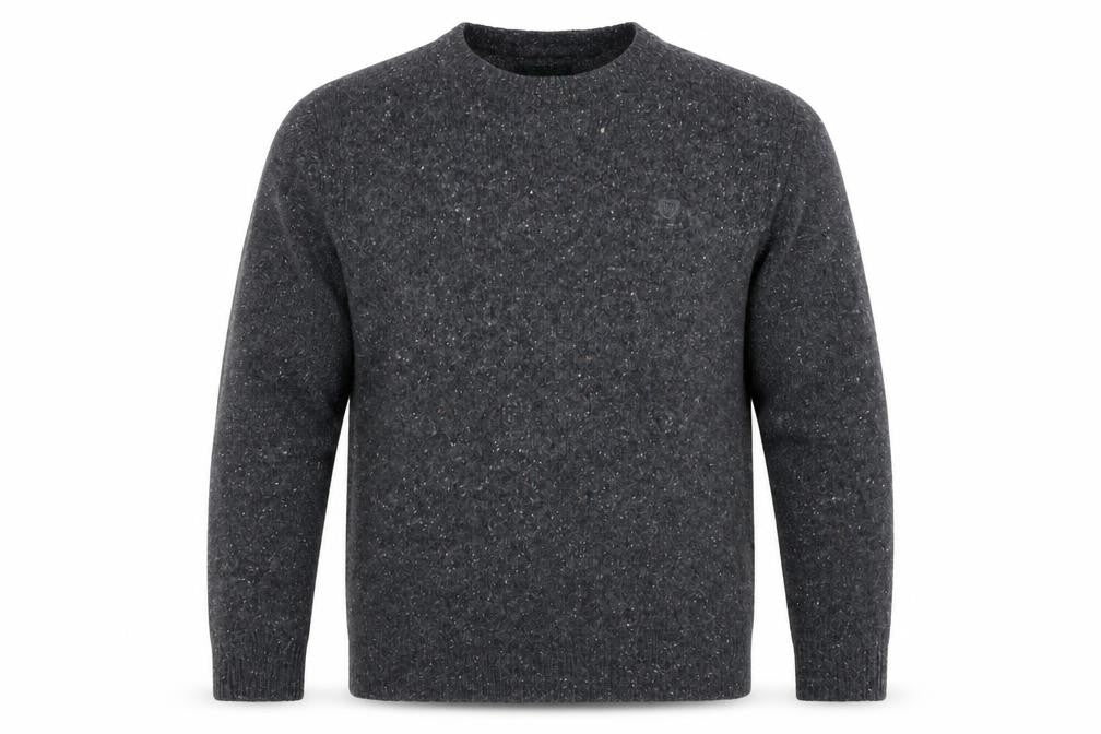 Racing Green Men Grey Lambswool Blend Crew Neck Pullover Jumper L