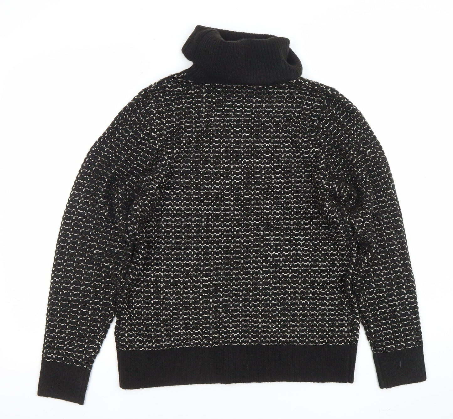 MICHA Women’s Black Roll Neck Knit Wool Blend Jumper Size M