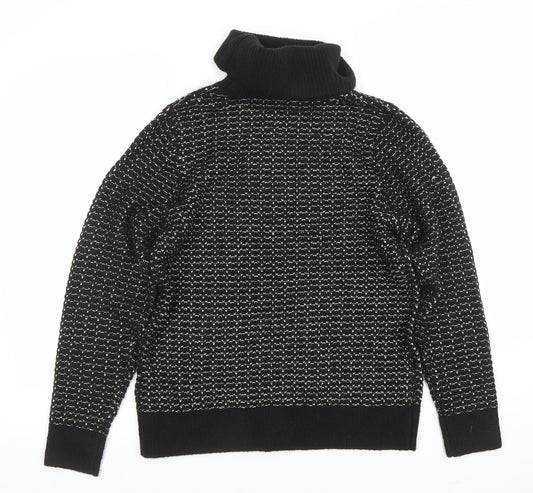 MICHA Women’s Black Roll Neck Knit Wool Blend Jumper Size M