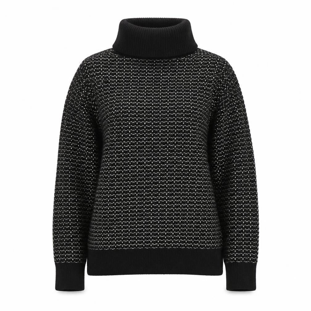 MICHA Women’s Black Roll Neck Knit Wool Blend Jumper Size M