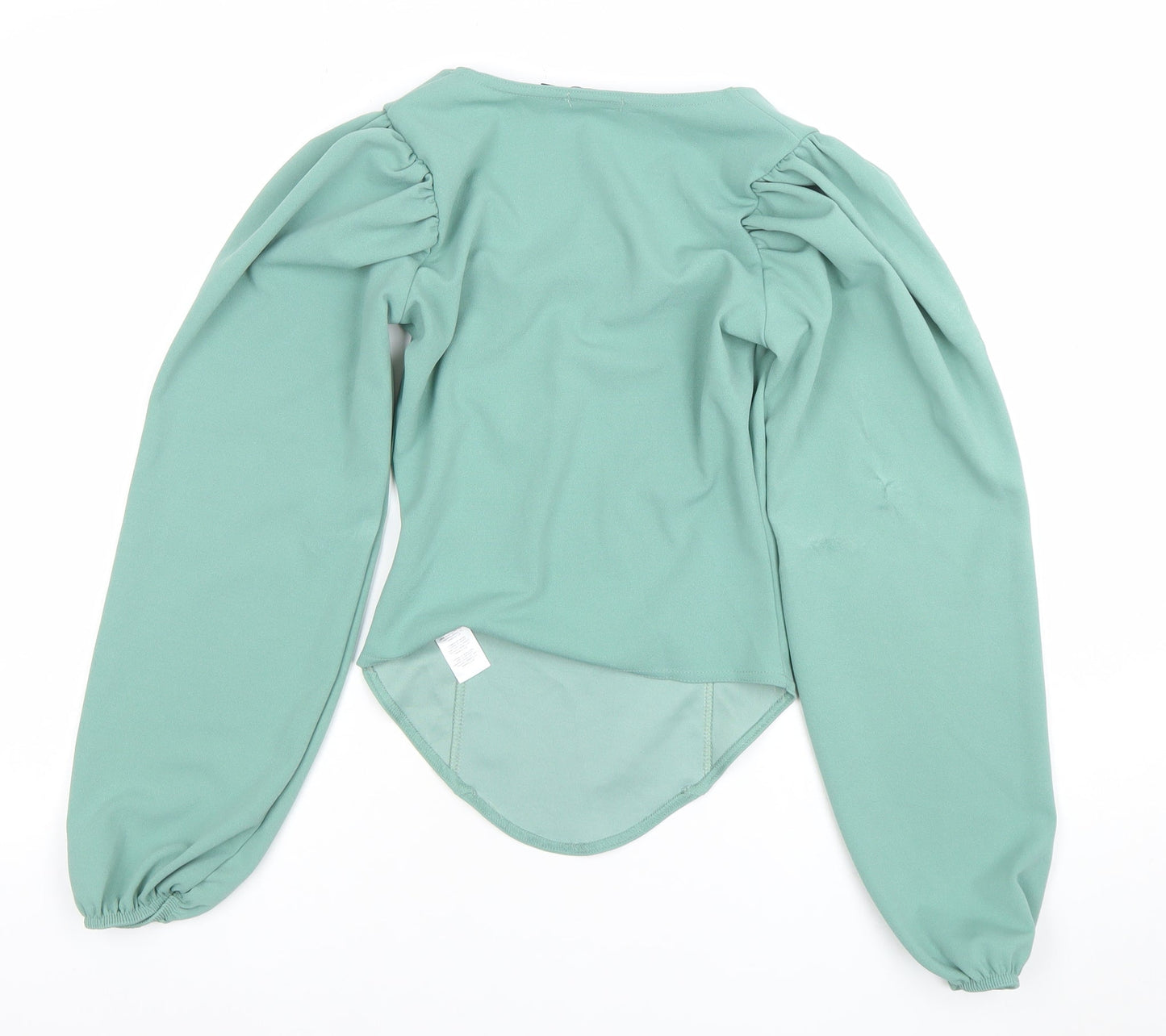 Boohoo Women’s Green Puff Sleeve Square Neck Blouse UK 8