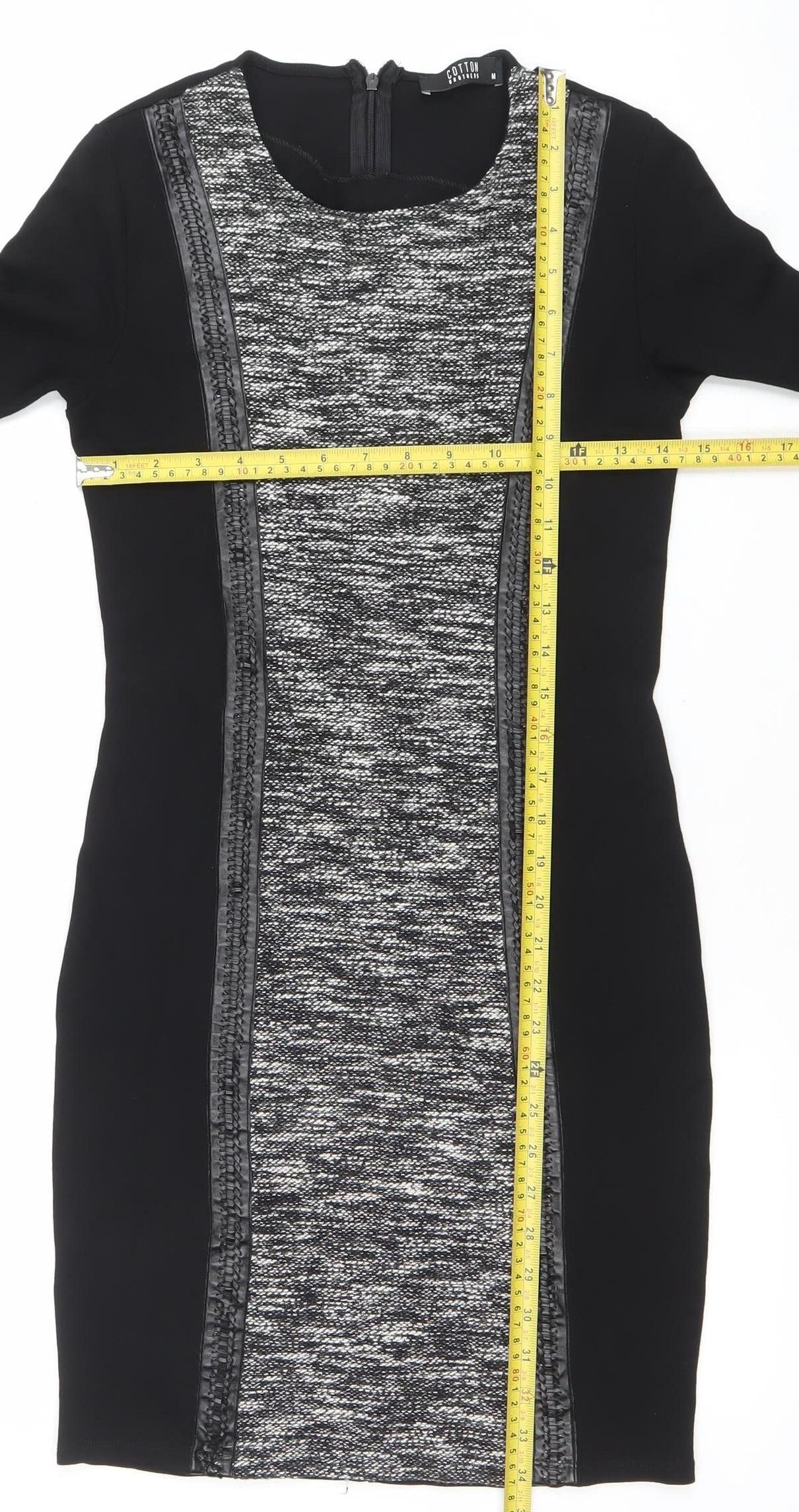 Cotton Brothers Women’s Black Knit Bodycon Dress M Workwear