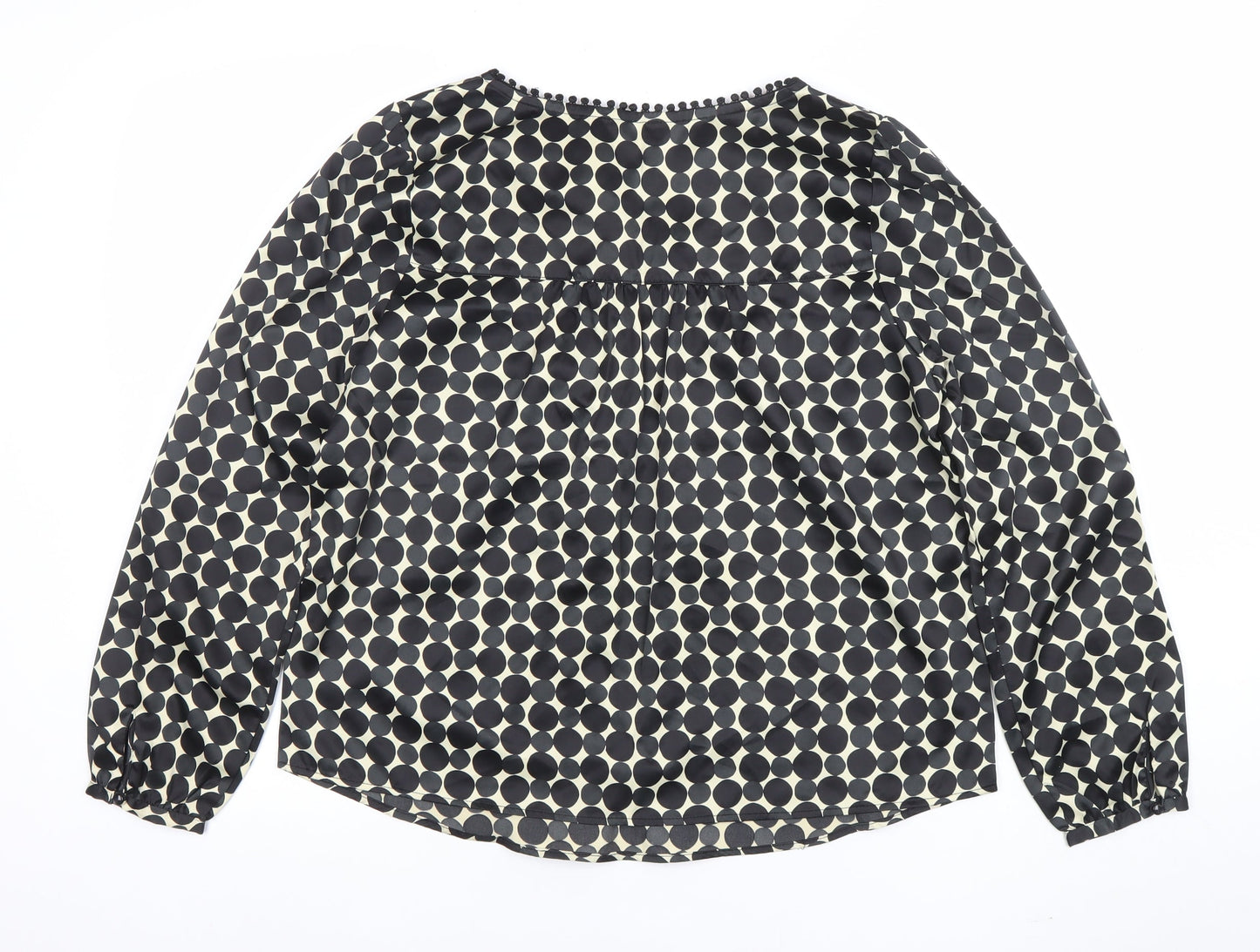 Comma Women’s Black Polka Dot Long Sleeve Tunic Blouse Size L