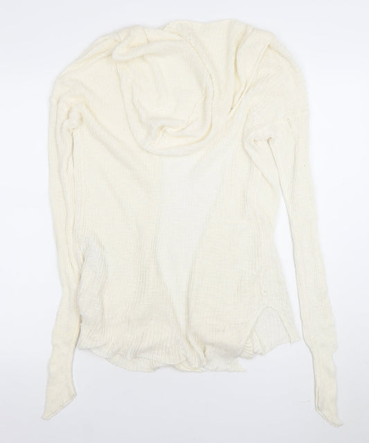 Hollister Women’s Ivory Open Knit Cotton Blend Cardigan XS