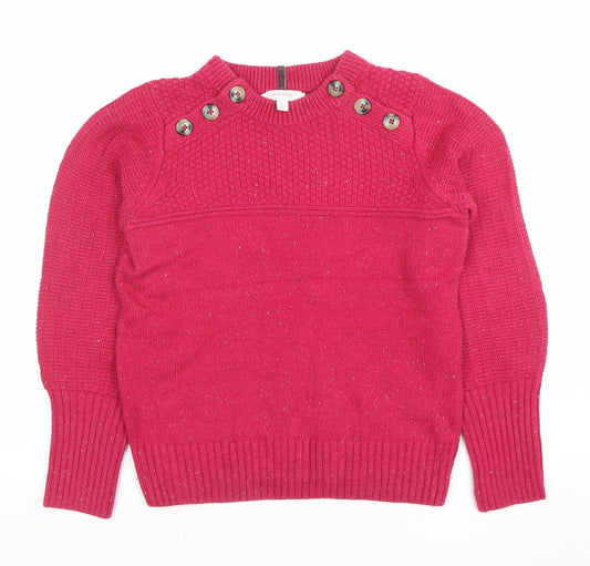 Marks and Spencer Per Una Women’s Pink Button Pullover Jumper Size 8