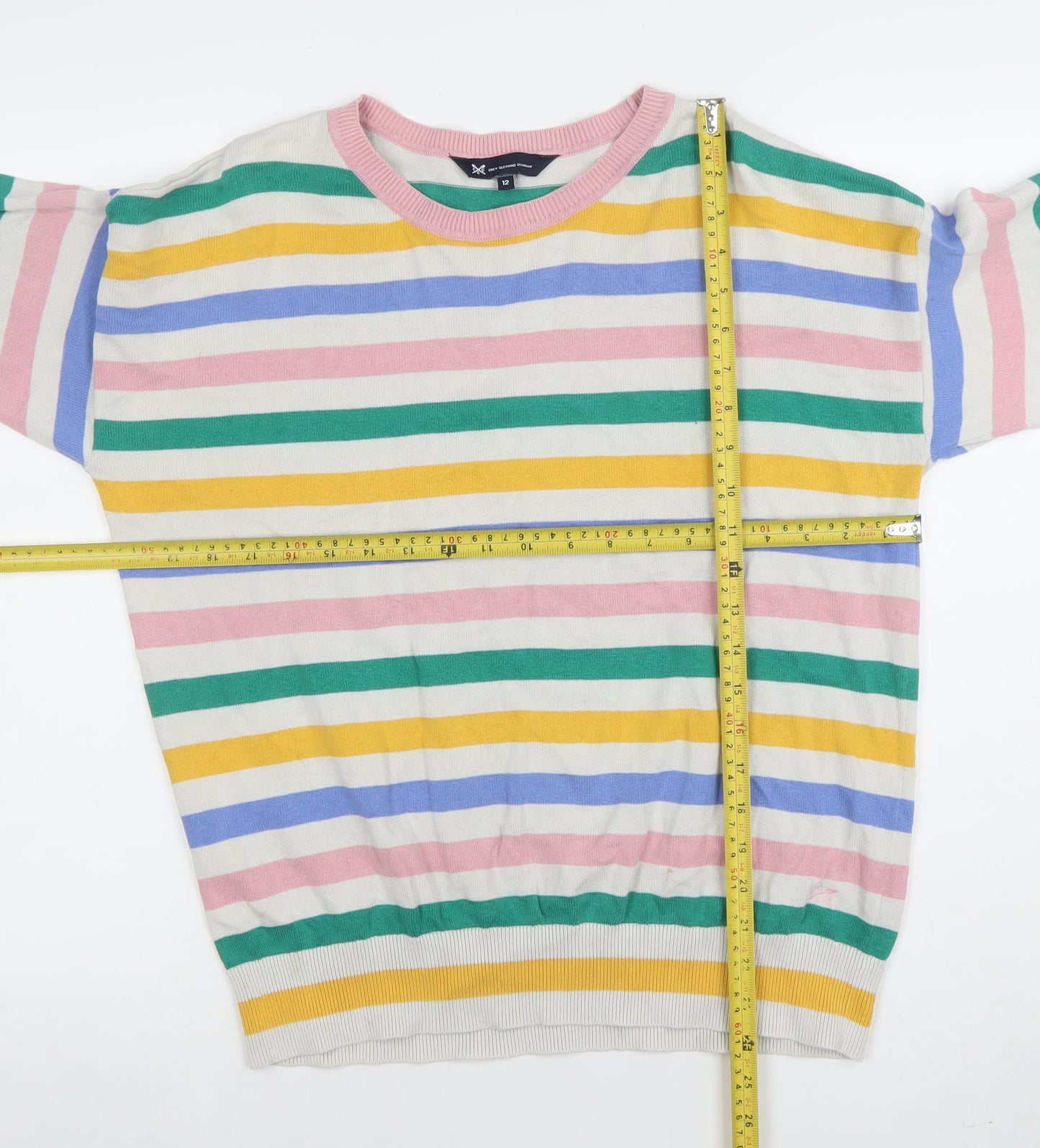 Crew Clothing Company Womens Multicoloured Stripe Cotton Jumper Size 12