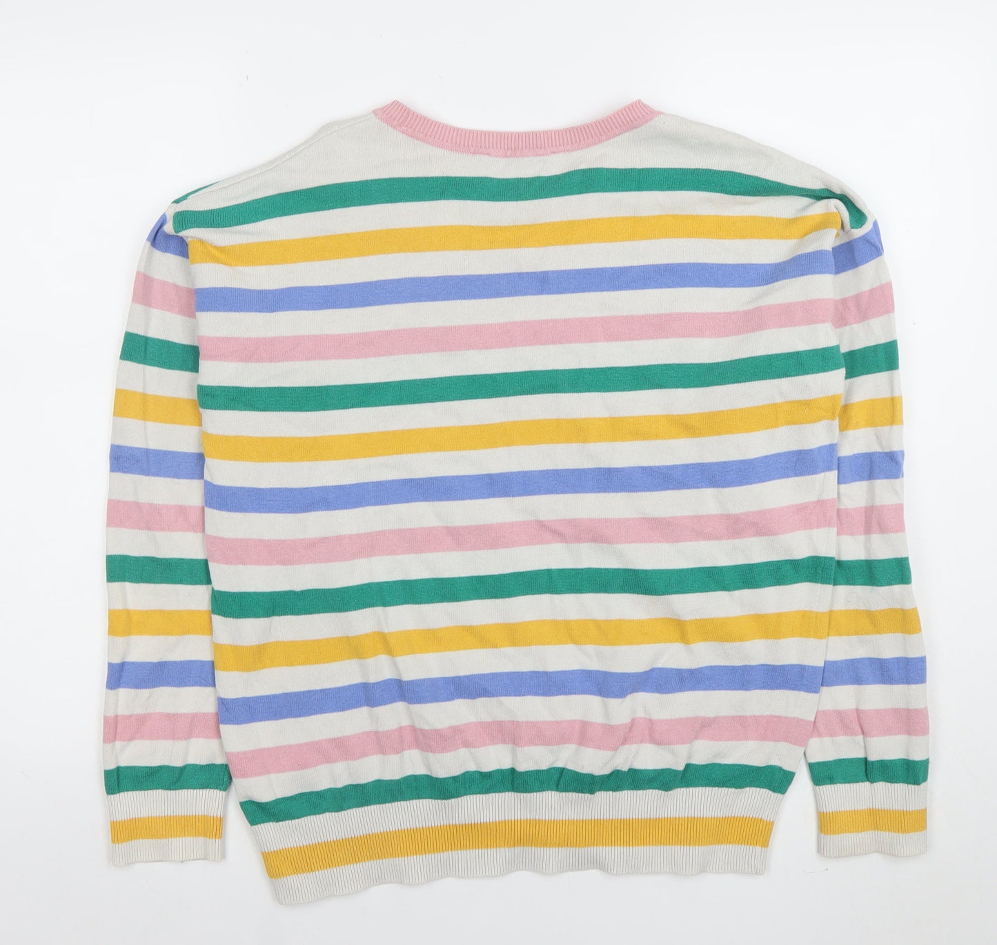 Crew Clothing Company Womens Multicoloured Stripe Cotton Jumper Size 12