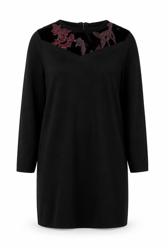 Monsoon Womens Black Floral Velvet Pullover Jumper M