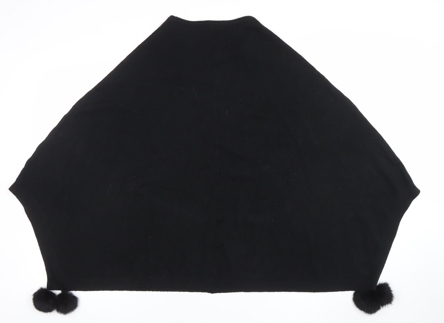 Oberston Womens Black Rhinestone Cape Poncho One Size Knit Jumper