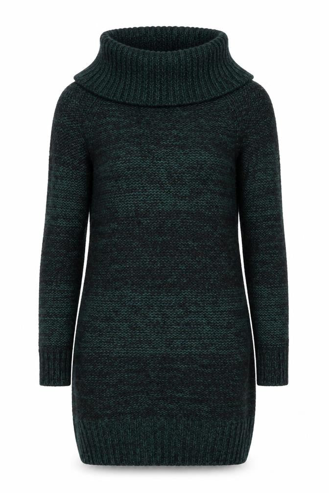 Initial Womens Green Roll Neck Chunky Knit Long Sleeve Jumper M