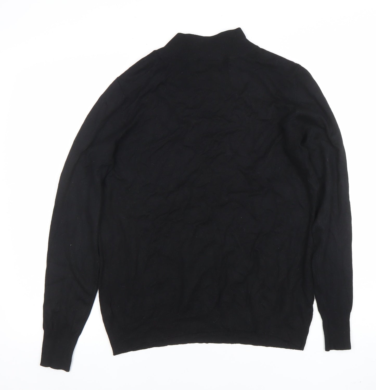Wallis Women’s Black Mock Neck Zip Detail Knit Jumper Size 14