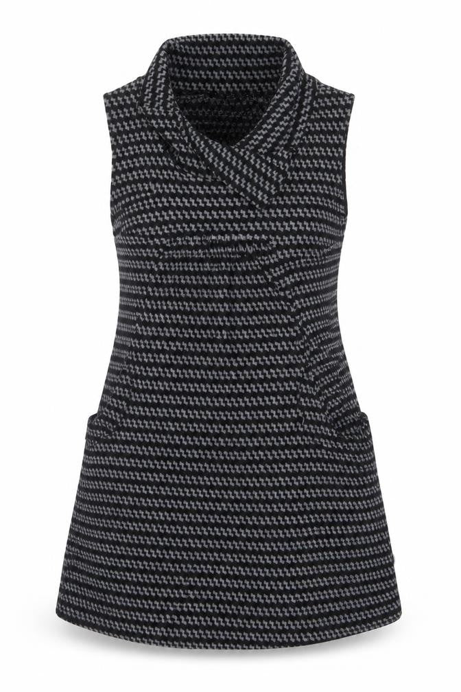 Apricot Women Black Grey Cowl Neck Sleeveless Tunic Jumper L