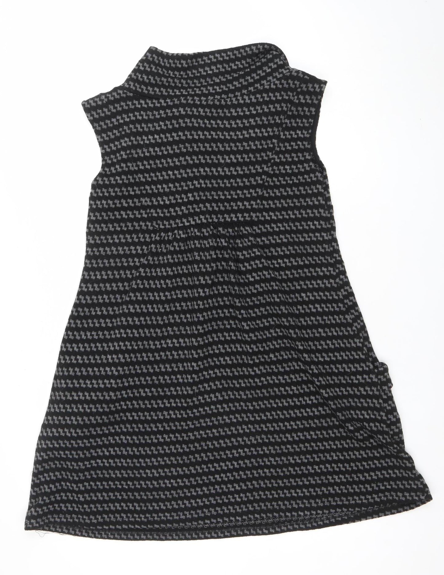 Apricot Women Black Grey Cowl Neck Sleeveless Tunic Jumper L