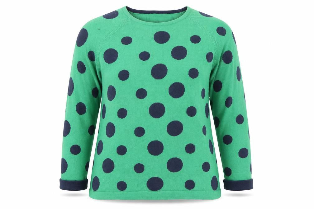 Antoni & Alison Women's Green Polka Dot Cotton Jumper Size 12