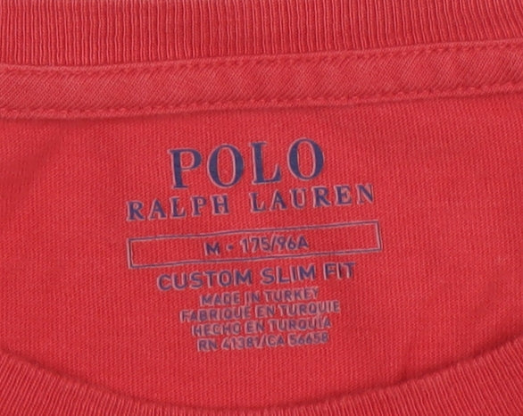 Ralph Lauren Men's Red Slim Fit Cotton Crew Neck T-Shirt M
