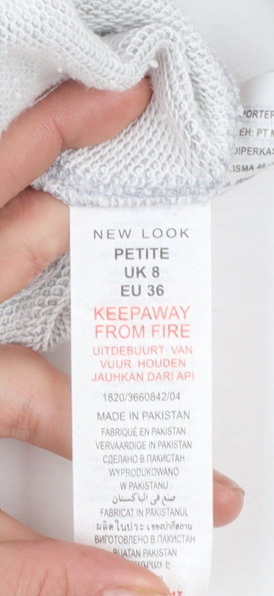 New Look Petite Women's Grey Be Kind Pullover Sweatshirt UK 8