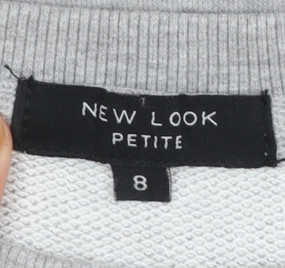 New Look Petite Women's Grey Be Kind Pullover Sweatshirt UK 8
