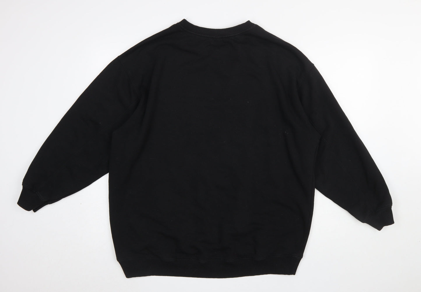 H&M Womens Black LA Pullover Sweatshirt Medium Relaxed Fit