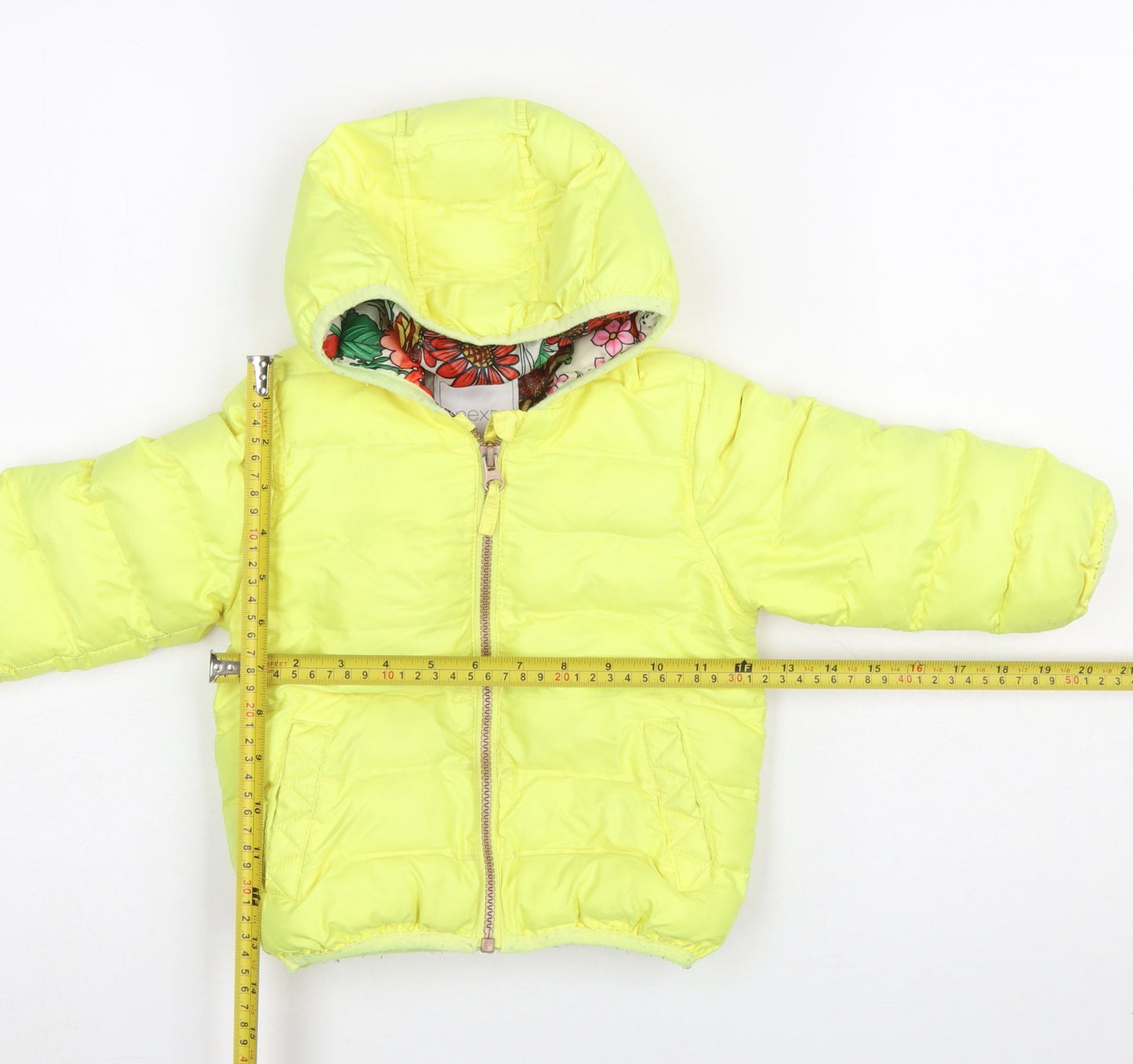 Next Unisex Baby Yellow Puffer Jacket 12-18 Months Hooded Winter Coat