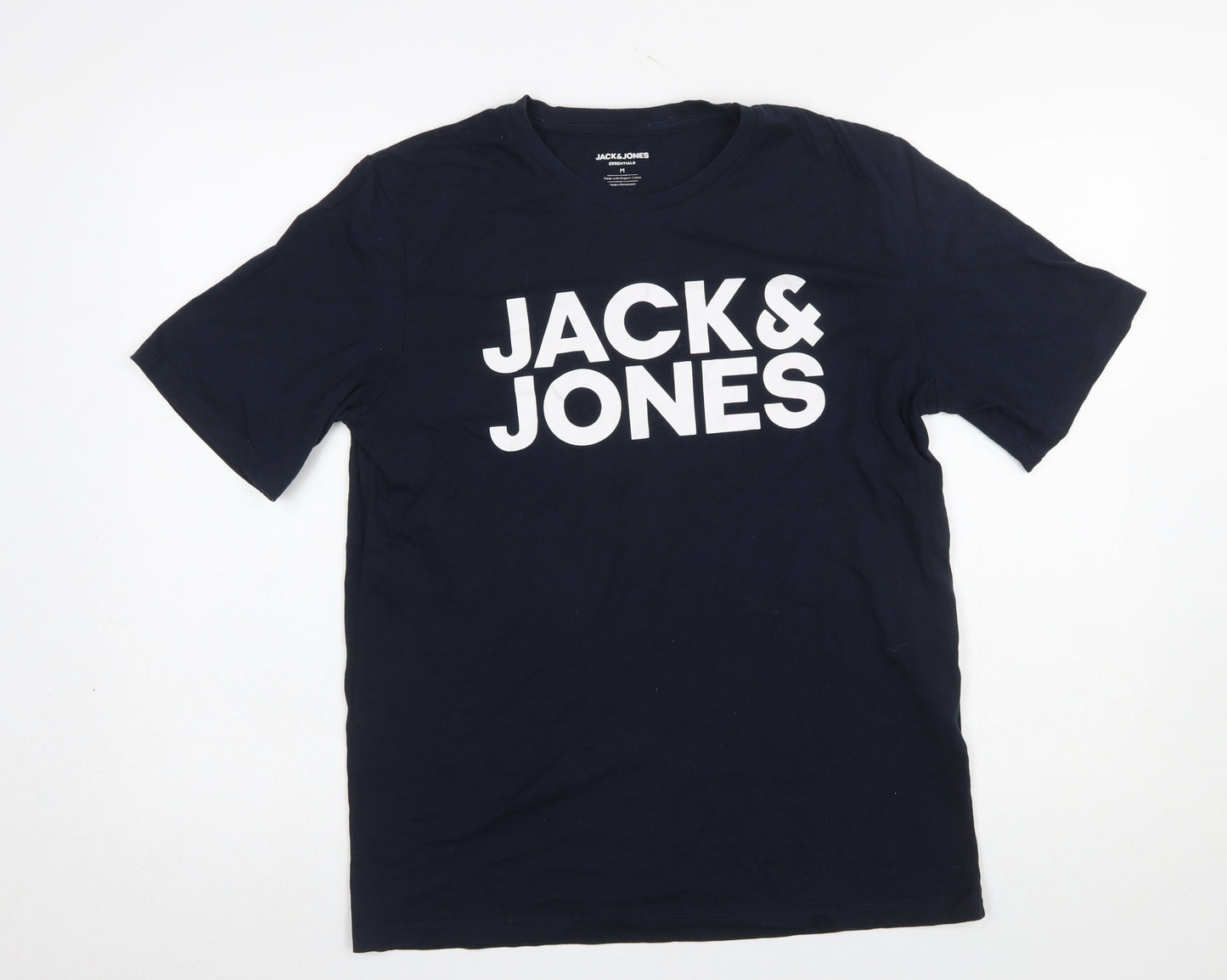 Jack & Jones Men's Blue Logo Graphic Regular Fit T-Shirt Size M