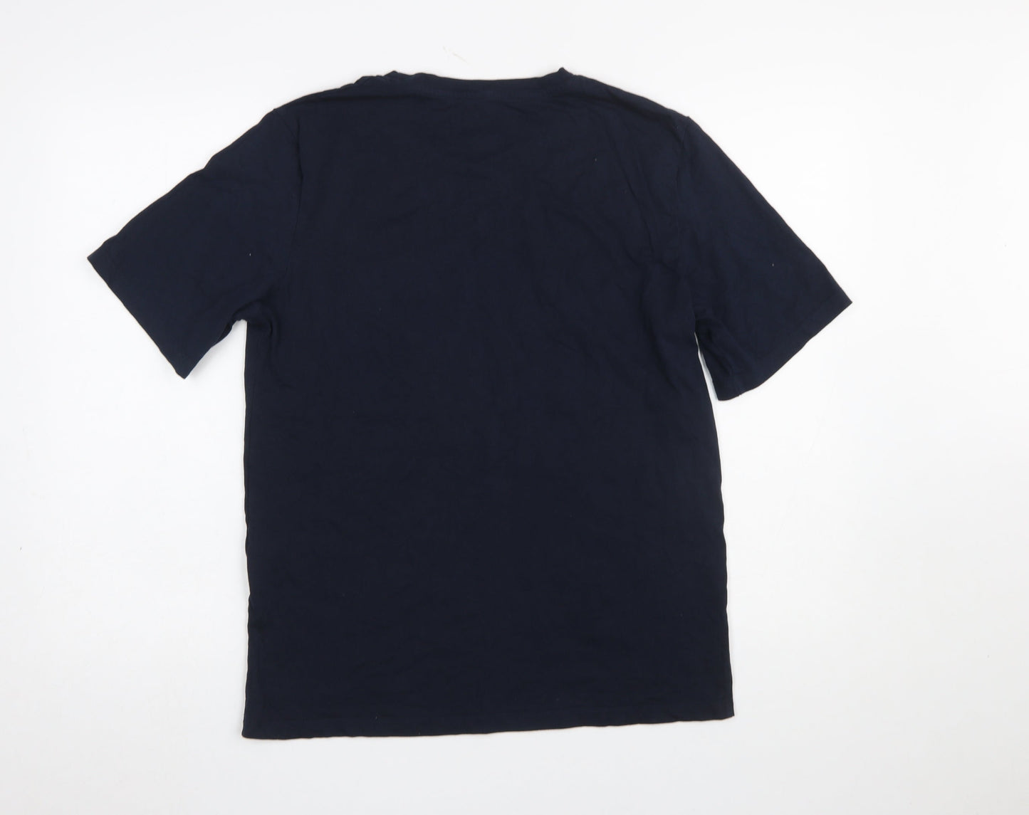 Jack & Jones Men's Blue Logo Graphic Regular Fit T-Shirt Size M