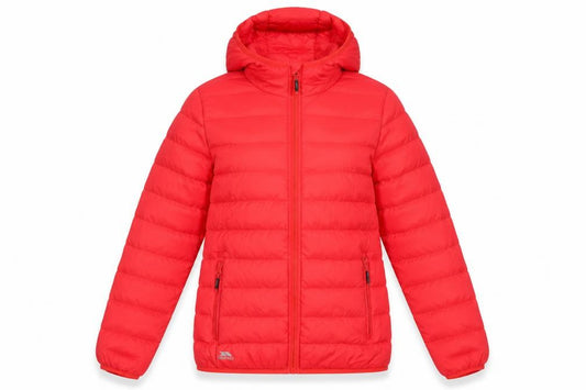 Trespass Womens Red Hooded Puffer Jacket XXS Down Filled Warm Coat