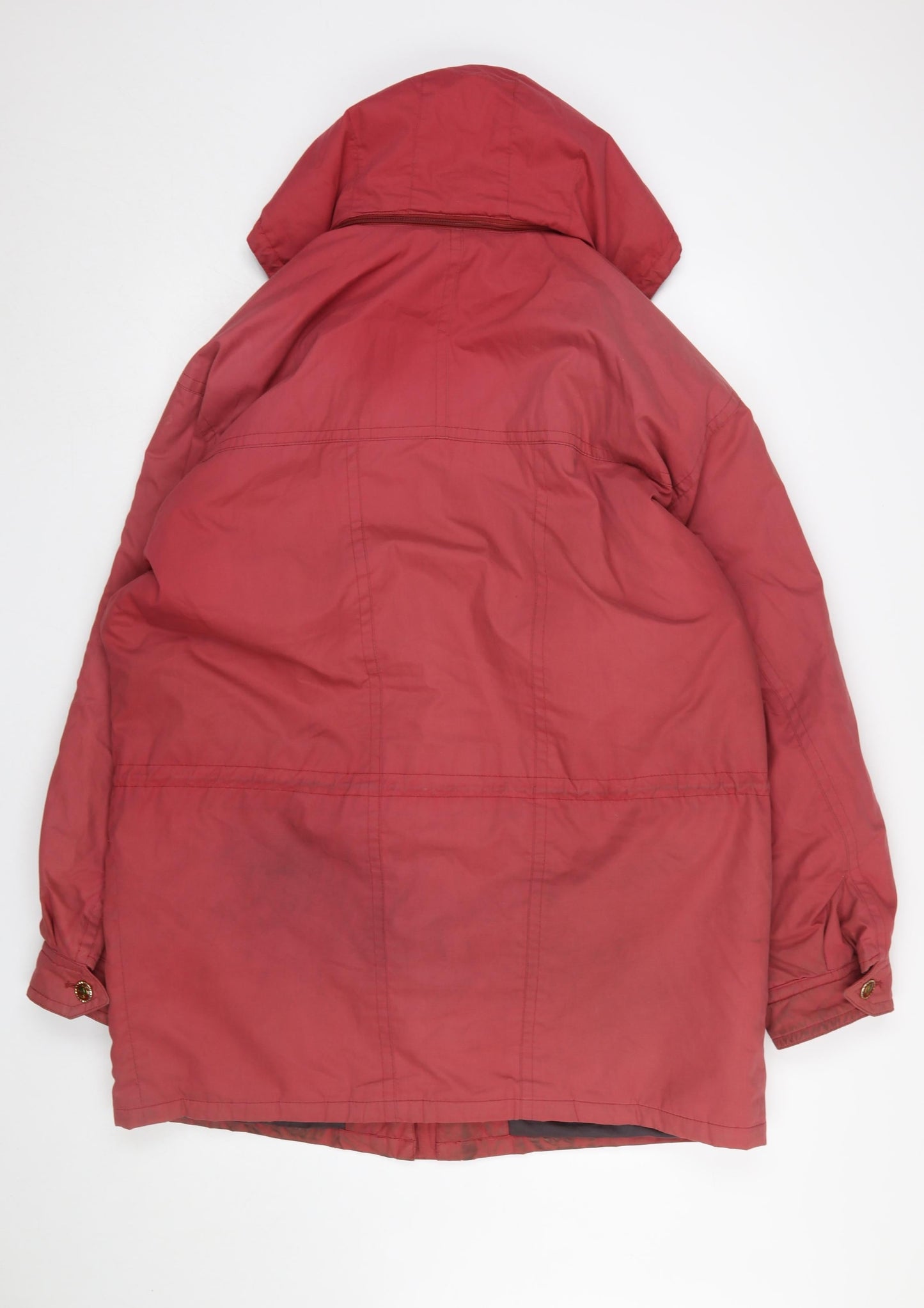 Bush Sportswear Mens Red 42in Hooded Parka Jacket Cotton Blend Waterproof