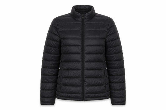Vila Womens Black Puffer Jacket Size S Lightweight Quilted Zip Coat