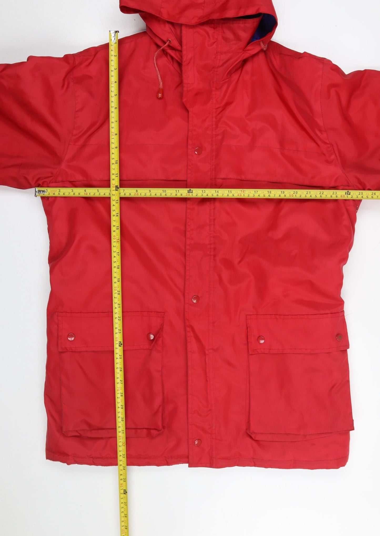Orient Lines Men’s Red L Hooded Parka Jacket Water Resistant Nylon