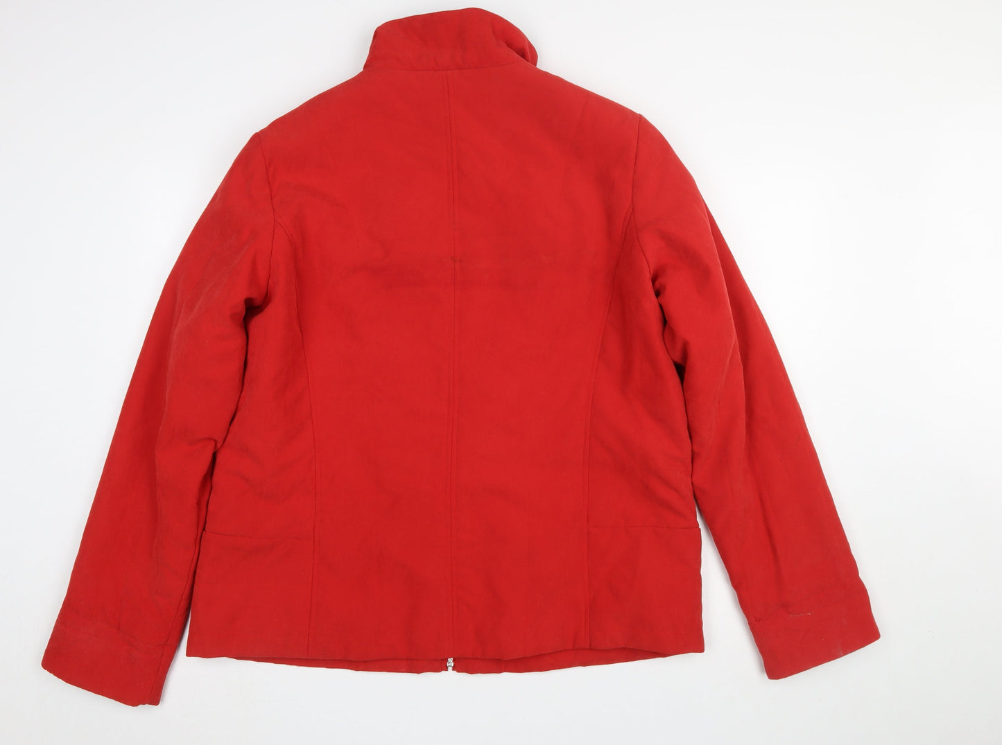 Klass Collection Women Red L Basic Zip Jacket Polyester Blend