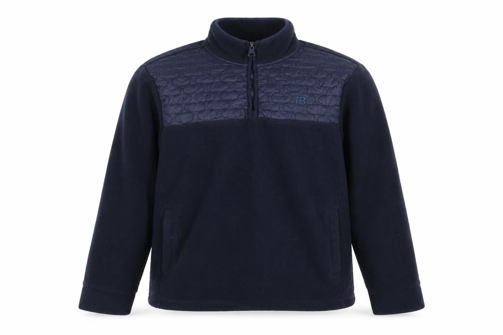 Threadbare Mens Blue XL 1/4 Zip Quilted Fleece Sweatshirt