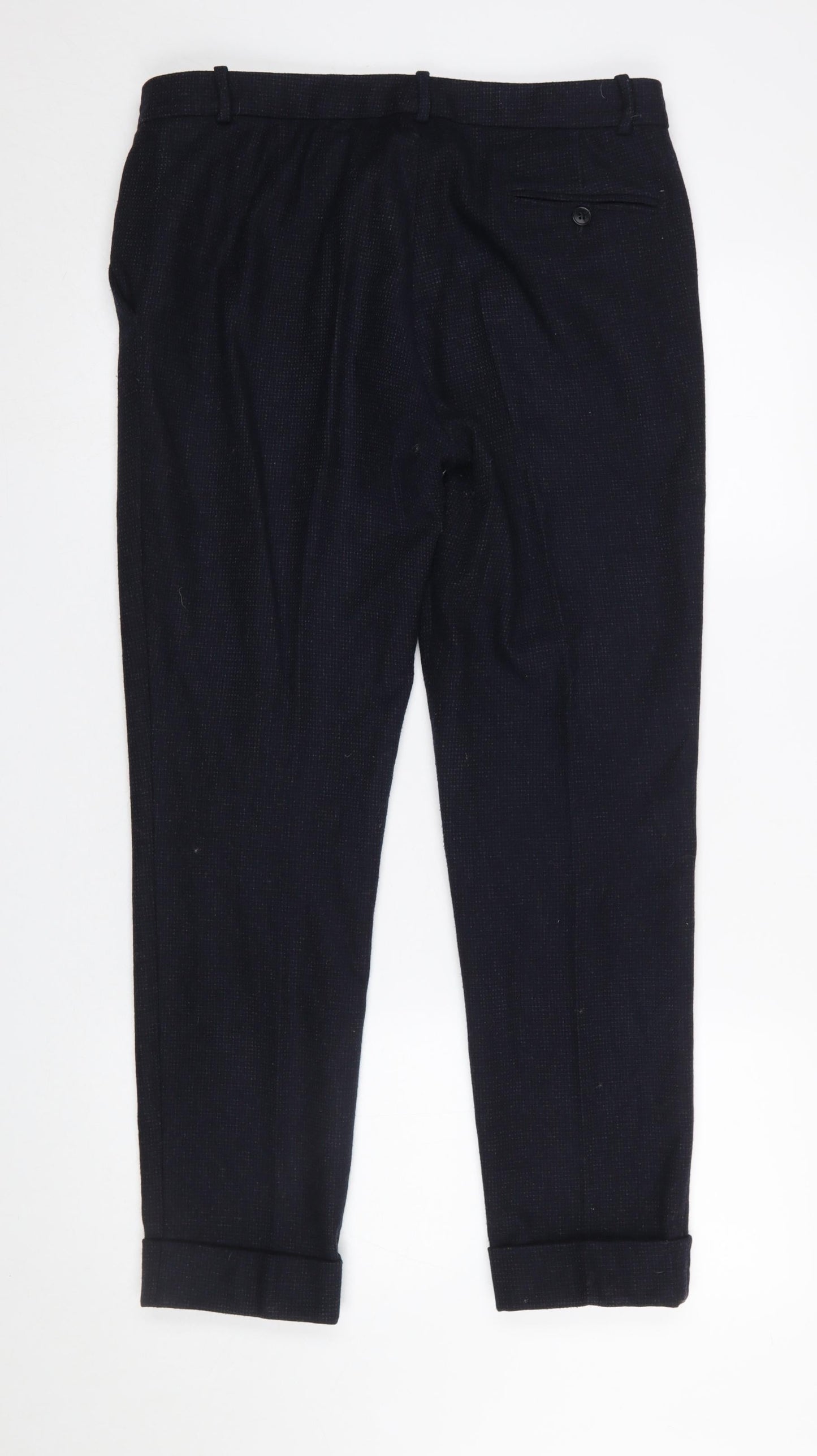Jigsaw Women's Black Wool Blend Tailored Tapered Trousers UK 12