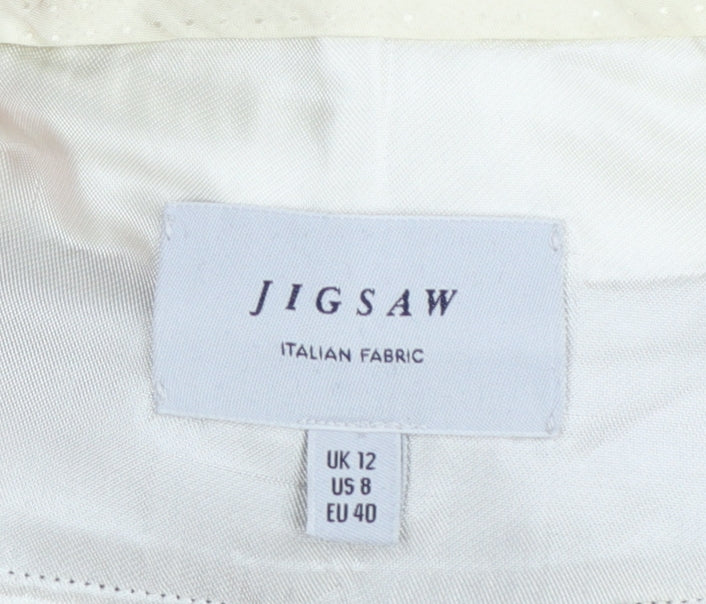 Jigsaw Women's Black Wool Blend Tailored Tapered Trousers UK 12