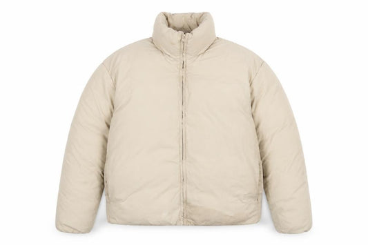 ADPT Women Beige Puffer Jacket S Full Zip Winter Coat