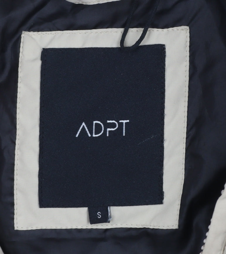 ADPT Women Beige Puffer Jacket S Full Zip Winter Coat