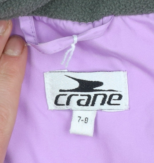 Crane Girls Purple 7-8 Years Waterproof Hooded Ski Jacket