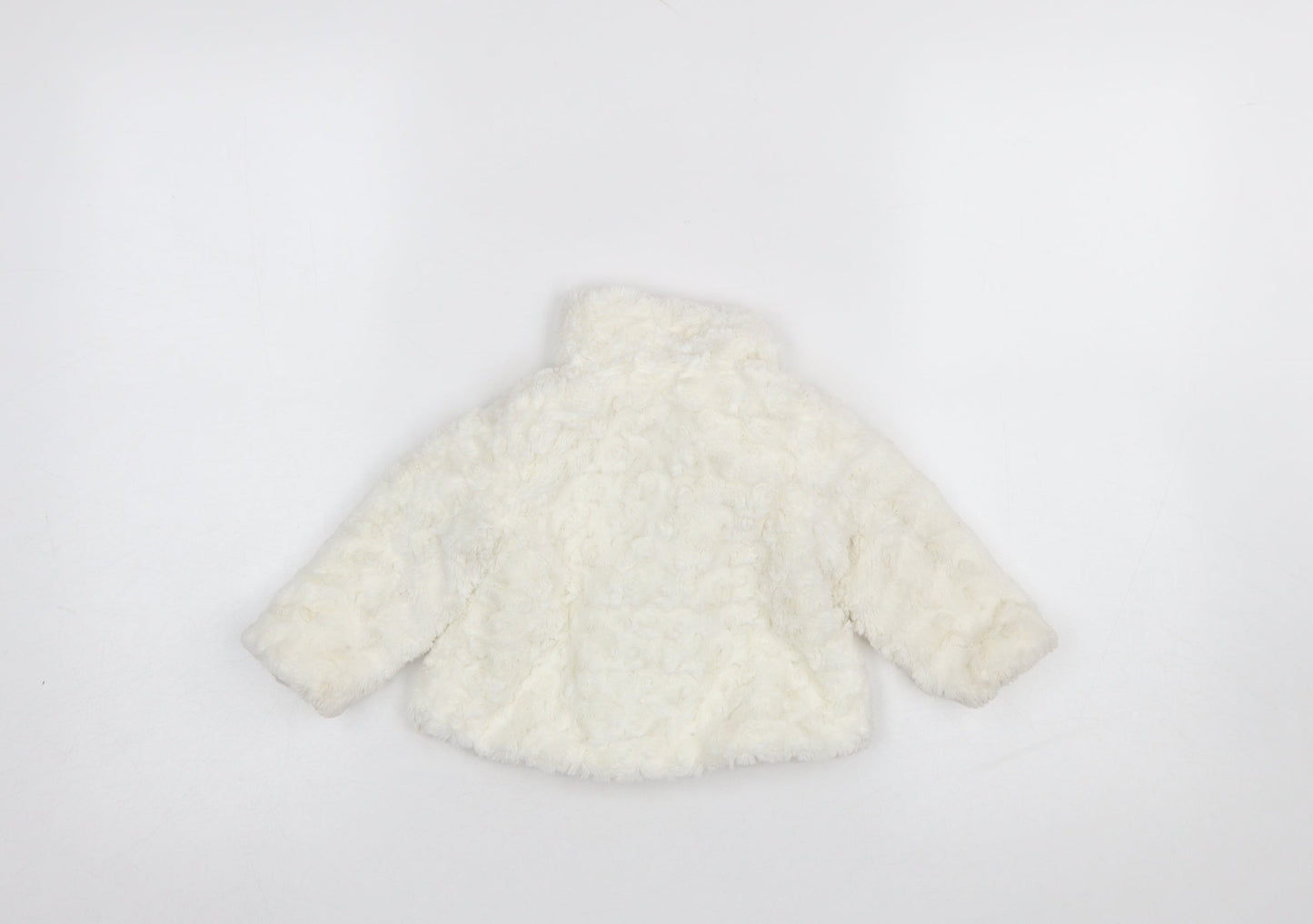 Young Dimension Girls Ivory Faux Fur Lined Winter Coat 6-9 Months
