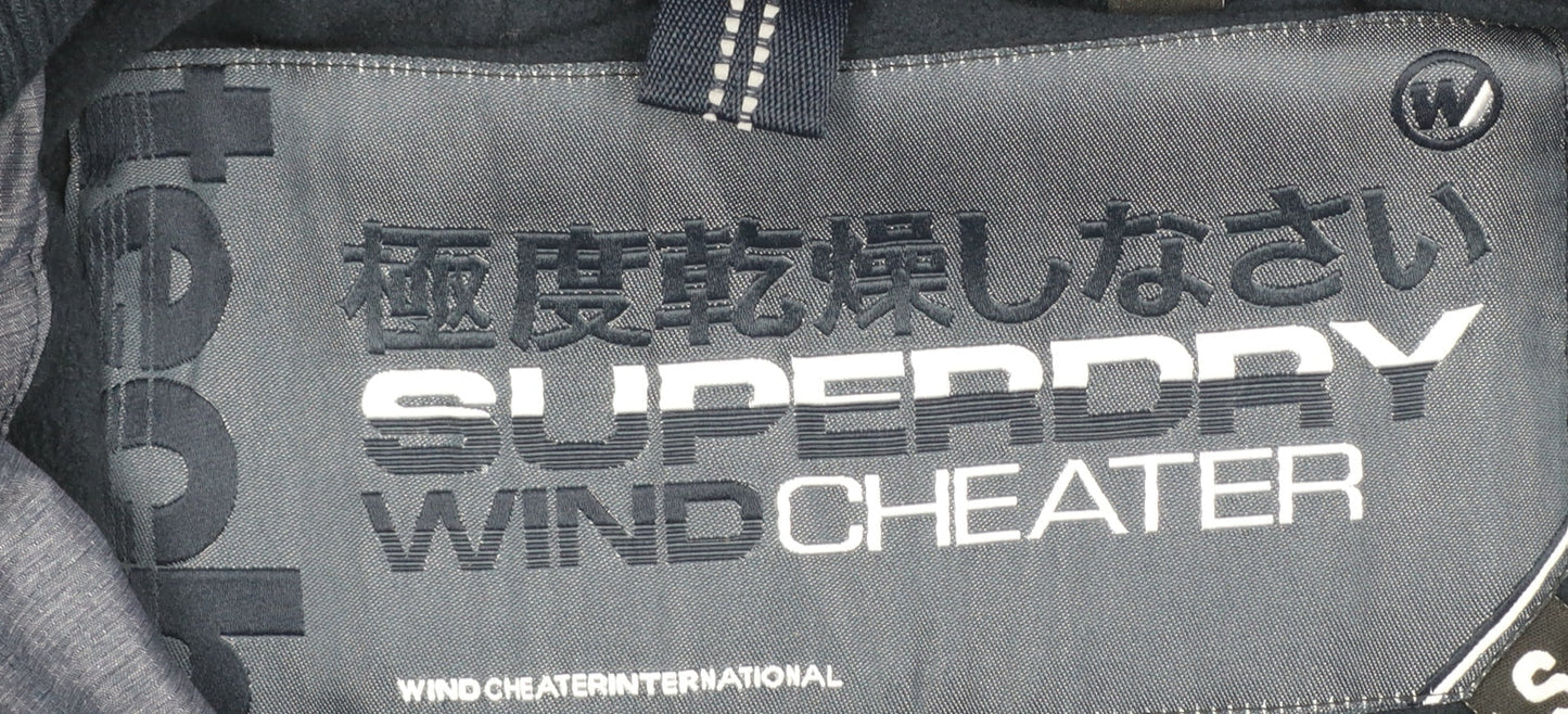 Superdry Men's Grey Windcheater Hooded Jacket Size S Windproof