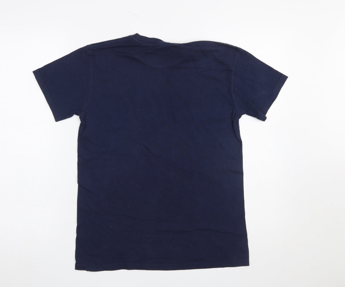 River Island Men's Navy Graphic Print Cotton T-Shirt Small