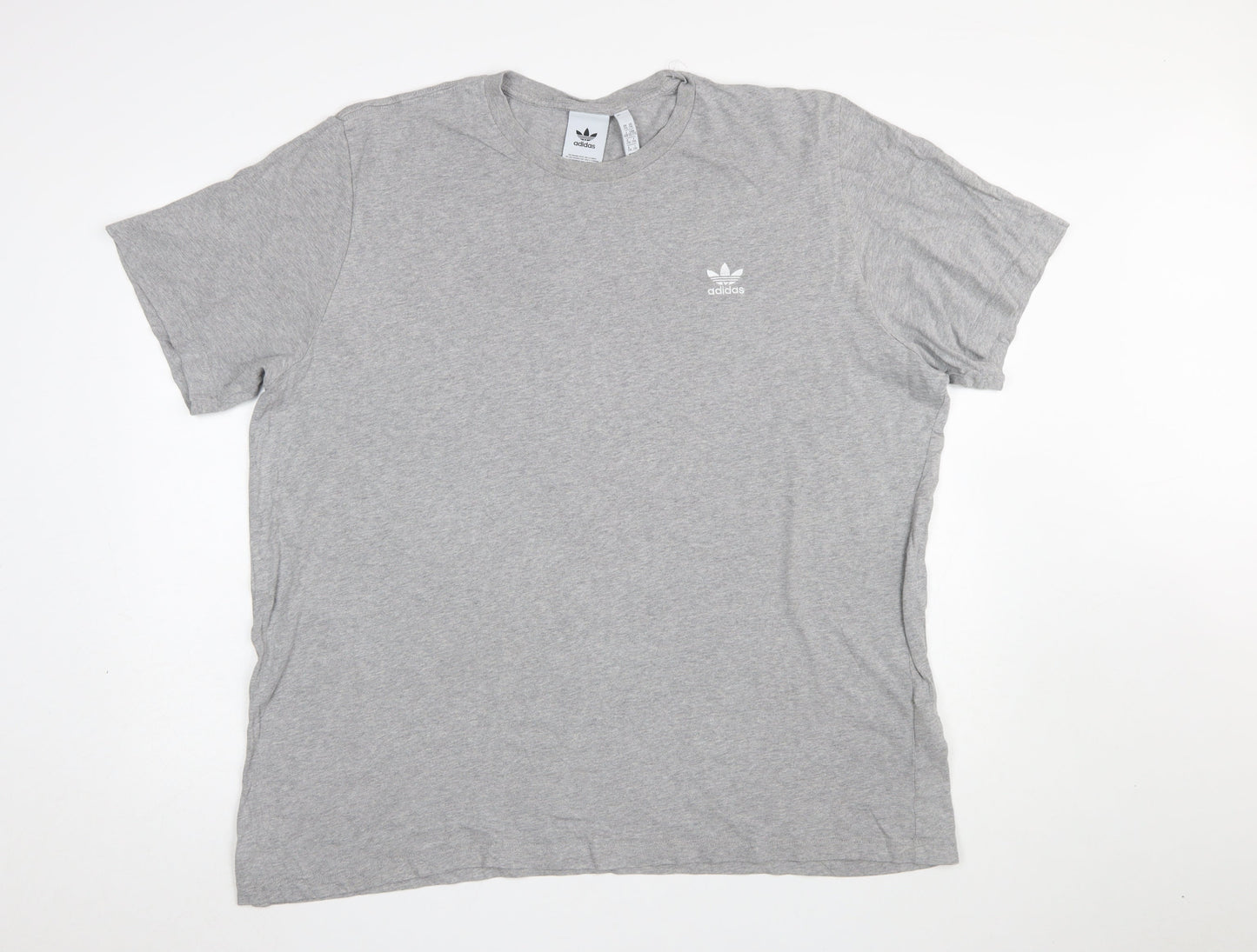 Adidas Men's Grey 2XL Crew Neck Cotton T-Shirt