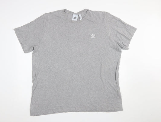 Adidas Men's Grey 2XL Crew Neck Cotton T-Shirt