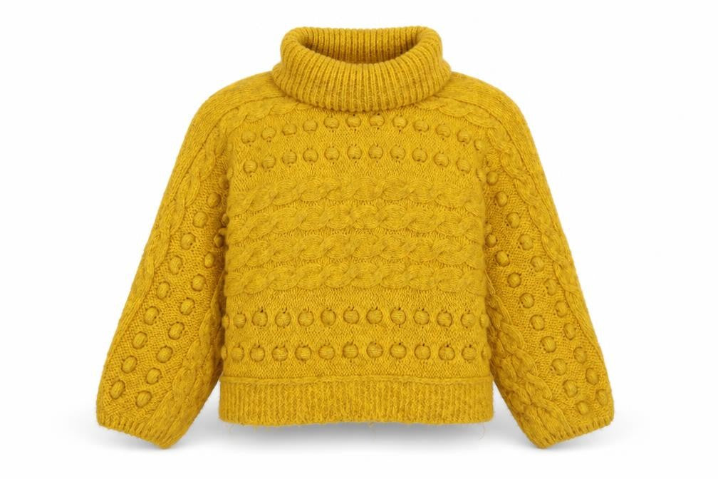 Marks & Spencer Women’s Yellow Chunky Roll Neck Jumper Size L