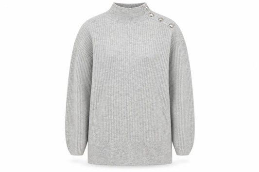 River Island Women’s Grey Mock Neck Knit Jumper Size M