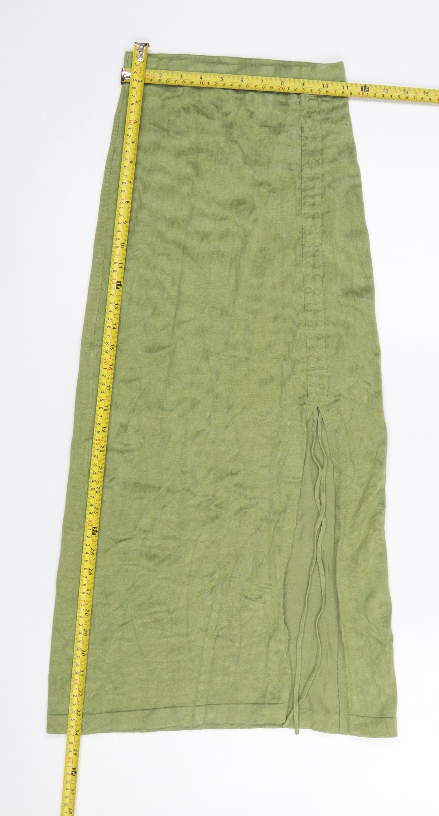 PrettyLittleThing Women’s Green Midi Stretch Skirt Size S
